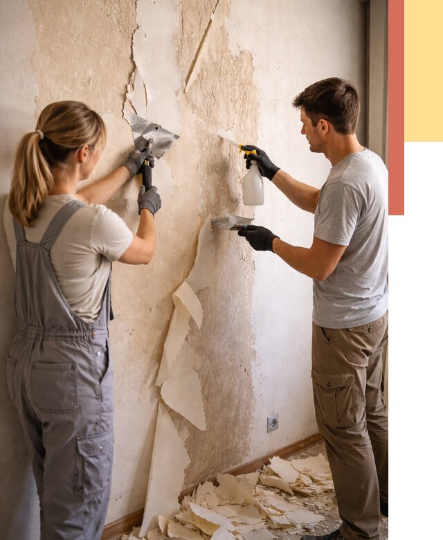 Снятие старых обоев в Калининграде от 5312 руб. под ключ недорого | ОТДЕЛОЧНИК-Клн