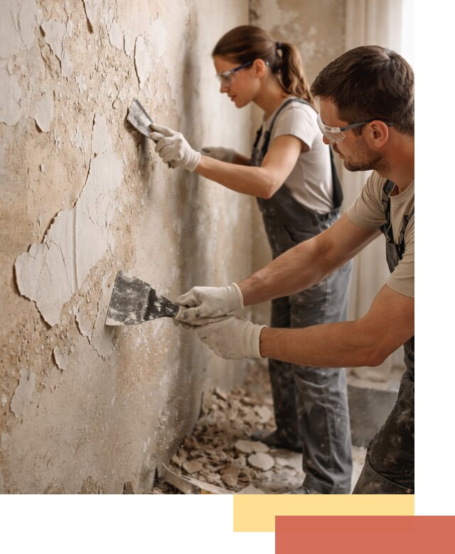 Снятие старой шпаклевки и подготовка поверхностей в Калининграде