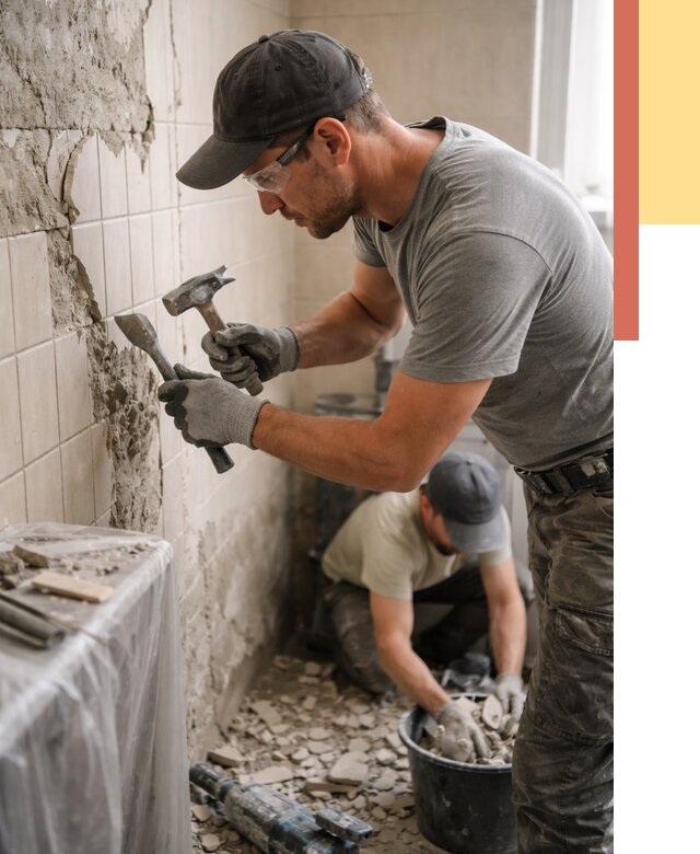 Демонтаж плитки со стен в Калининграде от 860 руб. — быстро и недорого | ОТДЕЛОЧНИК-Клн