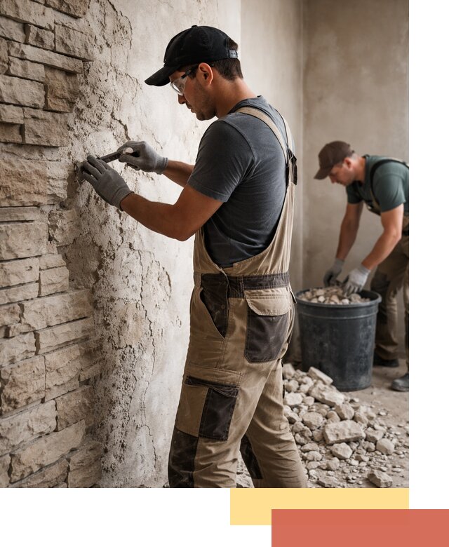 Демонтаж декоративного камня в Калининграде профессионально и безопасно