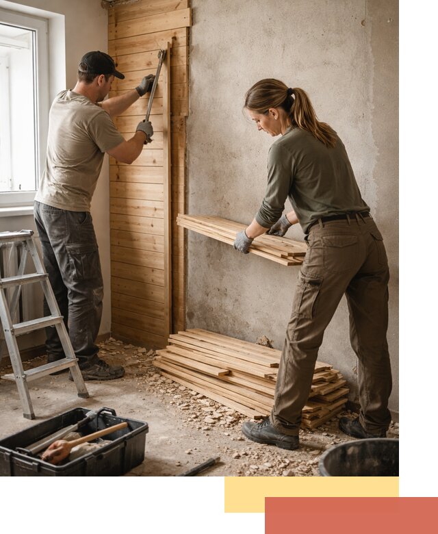 Демонтаж вагонки со стен в Калининграде — профессиональный демонтаж