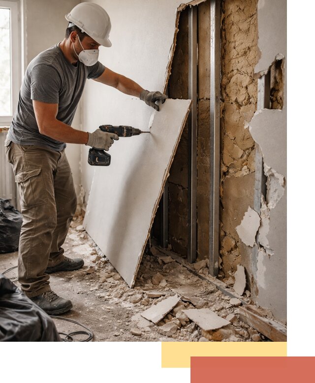 Демонтаж гипсокартона со стен в Калининграде качественно и быстро