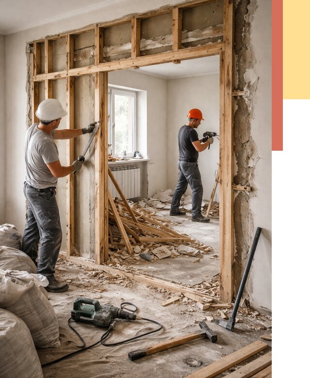 Демонтаж деревянных перегородок в Калининграде от 3238 руб. — быстро и недорого | ОТДЕЛОЧНИК-Клн