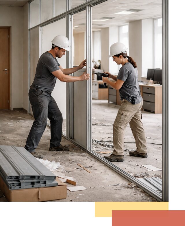 Демонтаж алюминиевых перегородок в Калининграде быстро и аккуратно