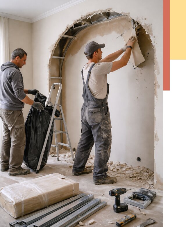 Демонтаж арки из гипсокартона в Калининграде от 3541 руб. — услуги под ключ | ОТДЕЛОЧНИК-Клн