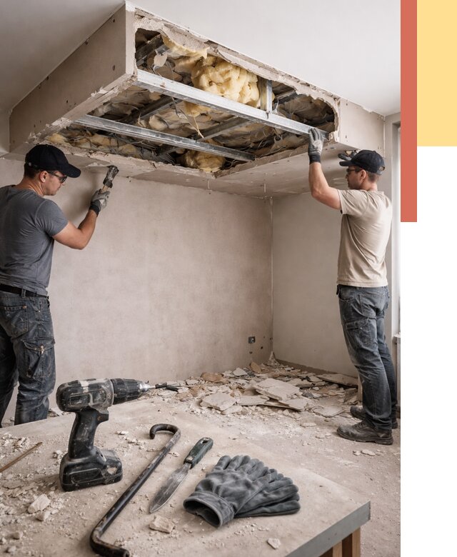 Демонтаж короба из гипсокартона в Калининграде от 1538 руб. — быстро и недорого | ОТДЕЛОЧНИК-Клн