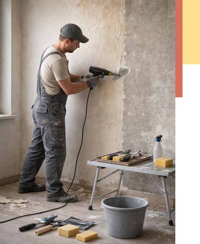 Очистка стен от клея в Калининграде от 1872 руб. — снятие и удаление клея со стен | ОТДЕЛОЧНИК-Клн