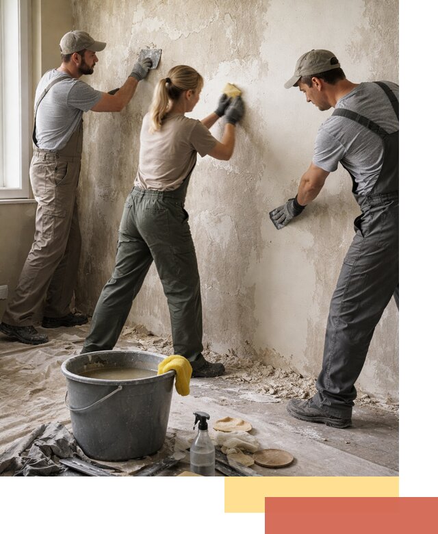 Очистка стен от клея и грунтовки в Калининграде качественно и быстро