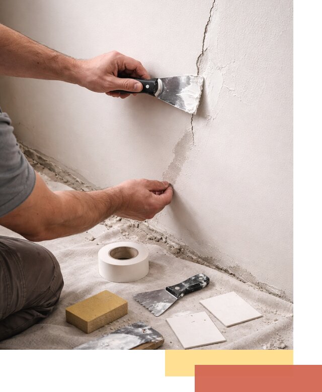 Заделка трещин и сколов в стенах и потолках в Калининграде