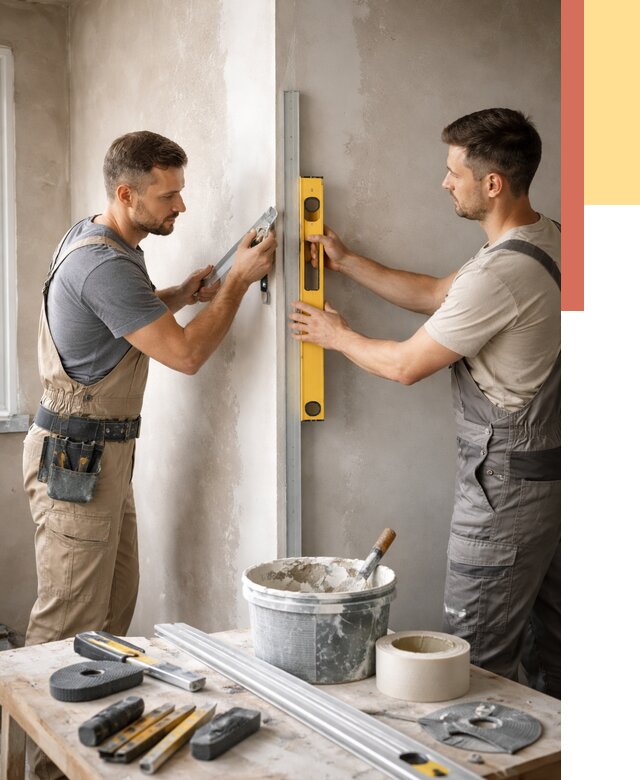 Выведение углов стен в Калининграде от 1872 руб. быстро и недорого | ОТДЕЛОЧНИК-Клн