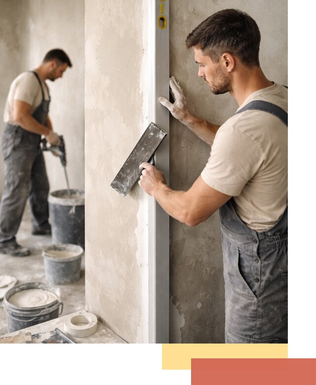 Выведение углов стен в Калининграде: монтаж и оштукатуривание