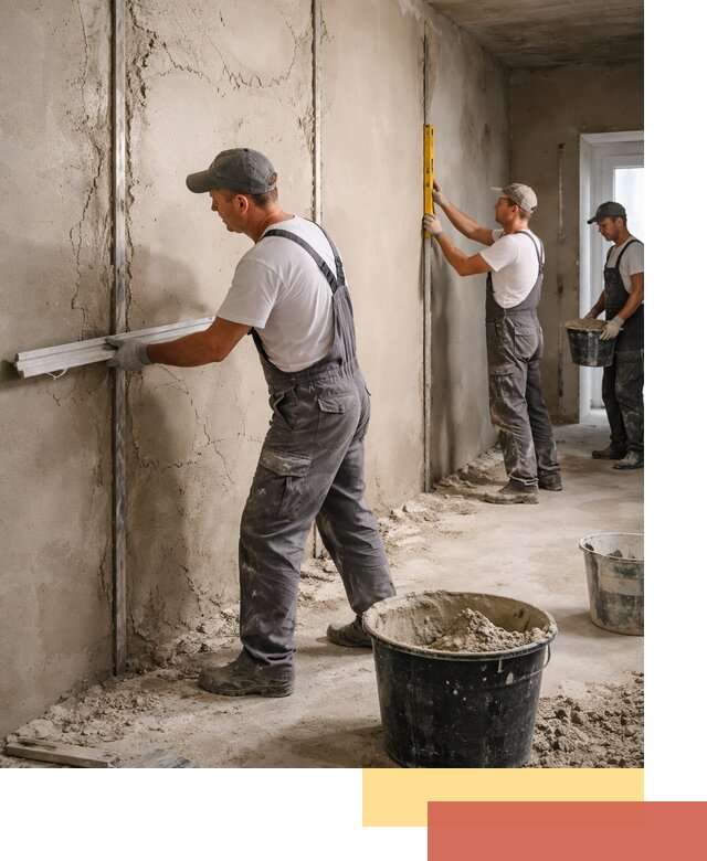 Штукатурка стен по маякам в Калининграде — точная и ровная поверхность