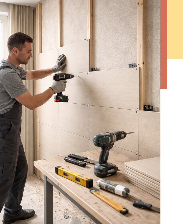 Монтаж МДФ панелей на стены в Калининграде от 1265 руб. под ключ | ОТДЕЛОЧНИК-Клн