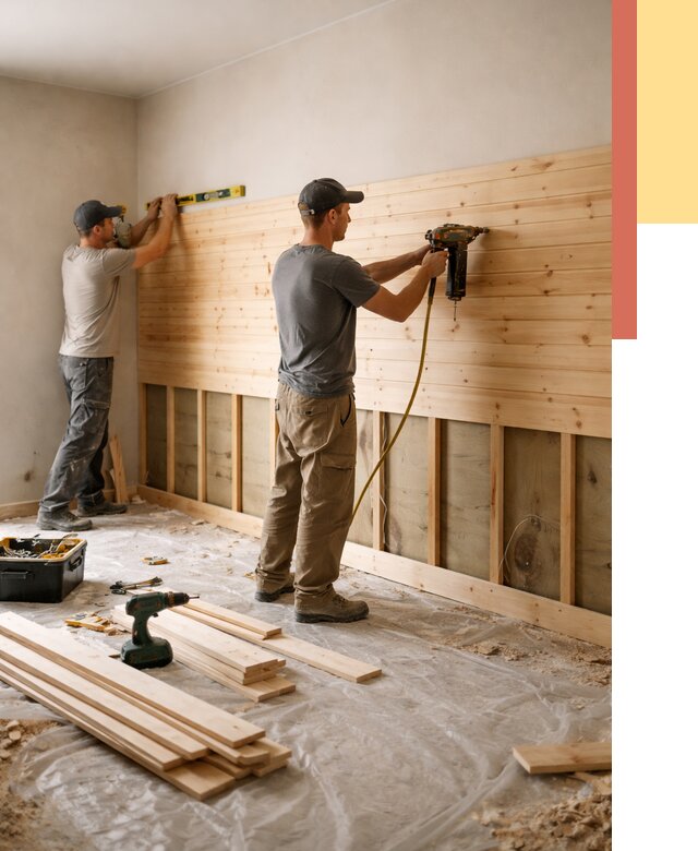 Монтаж деревянной вагонки на стены в Калининграде от 7589 руб. | Услуги монтажа вагонки | ОТДЕЛОЧНИК-Клн