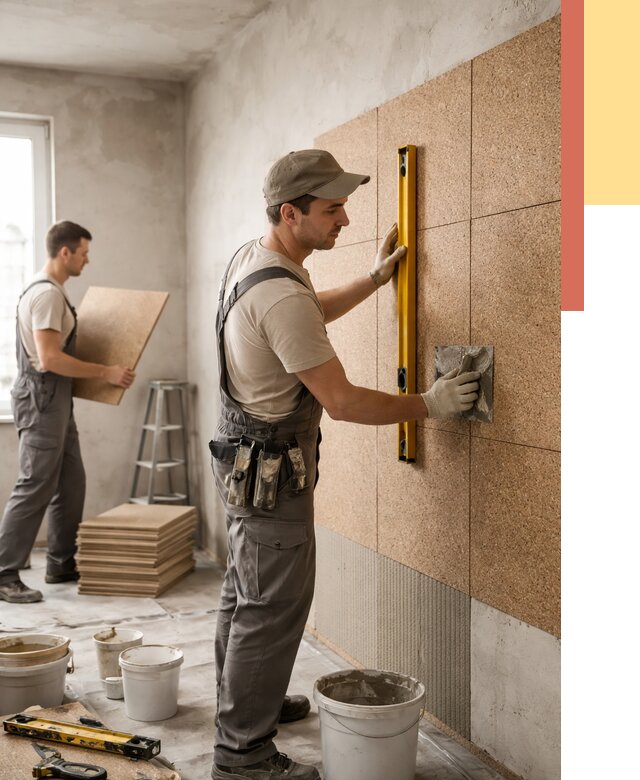 Монтаж пробковых панелей на стены в Калининграде от 3541 руб. — ОТДЕЛОЧНИК-Клн