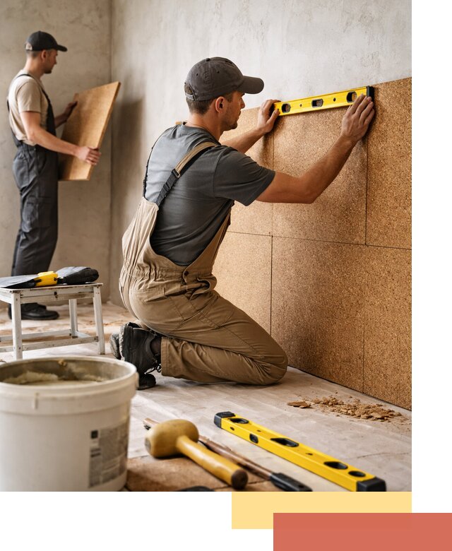 Монтаж пробковых панелей на стены в Калининграде быстро и качественно