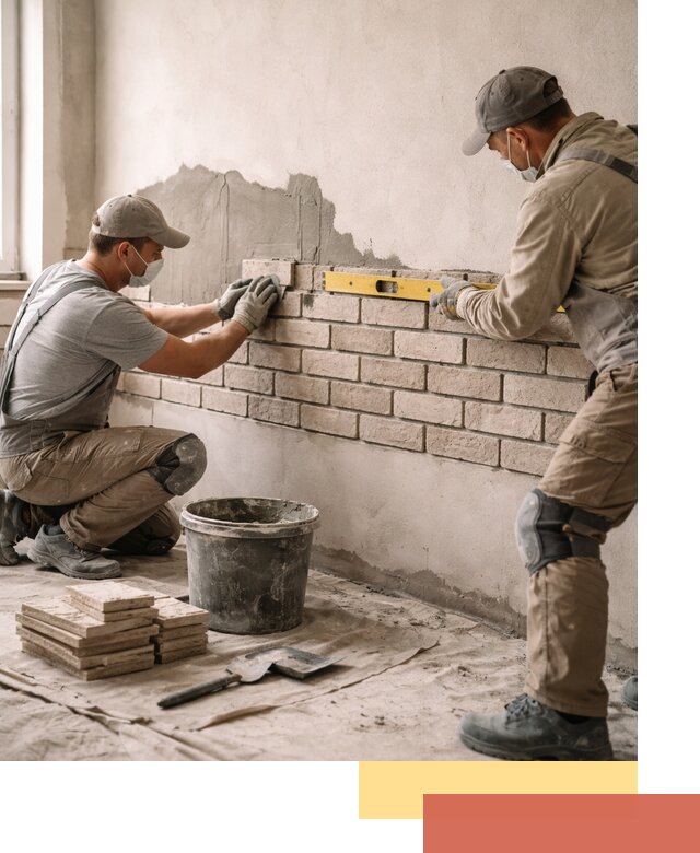 Монтаж декоративного кирпича профессионально в Калининграде