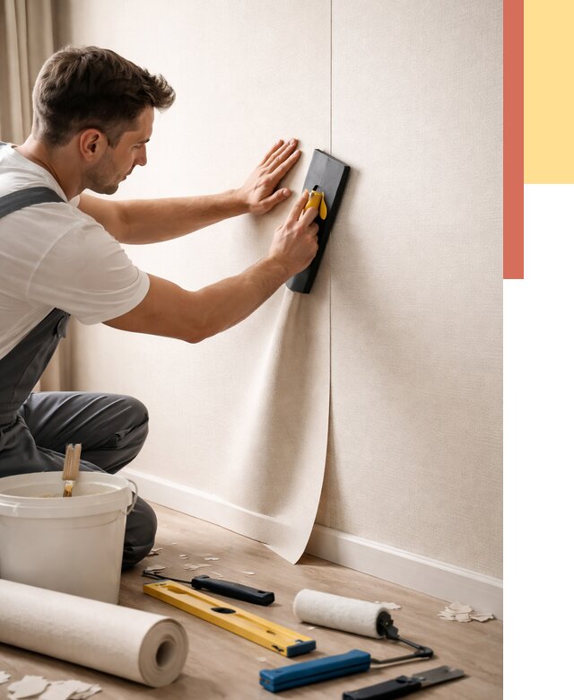 Поклейка виниловых обоев в Калининграде от 4553 руб. | Быстро и недорого — ОТДЕЛОЧНИК-Клн