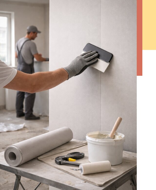 Поклейка обоев под покраску в Калининграде от 3541 руб. за м2 | ОТДЕЛОЧНИК-Клн