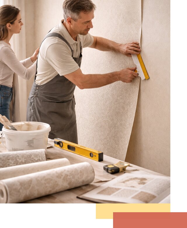 Поклейка обоев с подбором рисунка в Калининграде