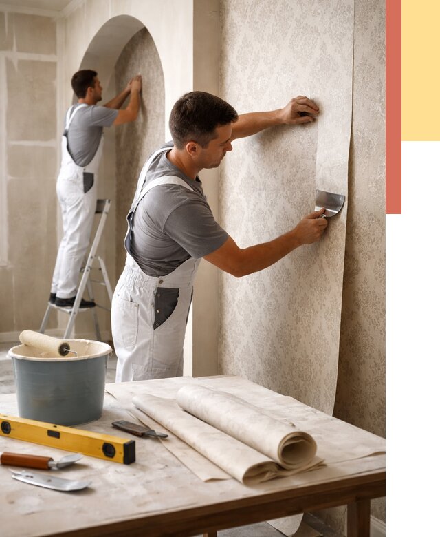 Поклейка обоев на сложные стены в Калининграде от 2833 руб. под ключ | ОТДЕЛОЧНИК-Клн