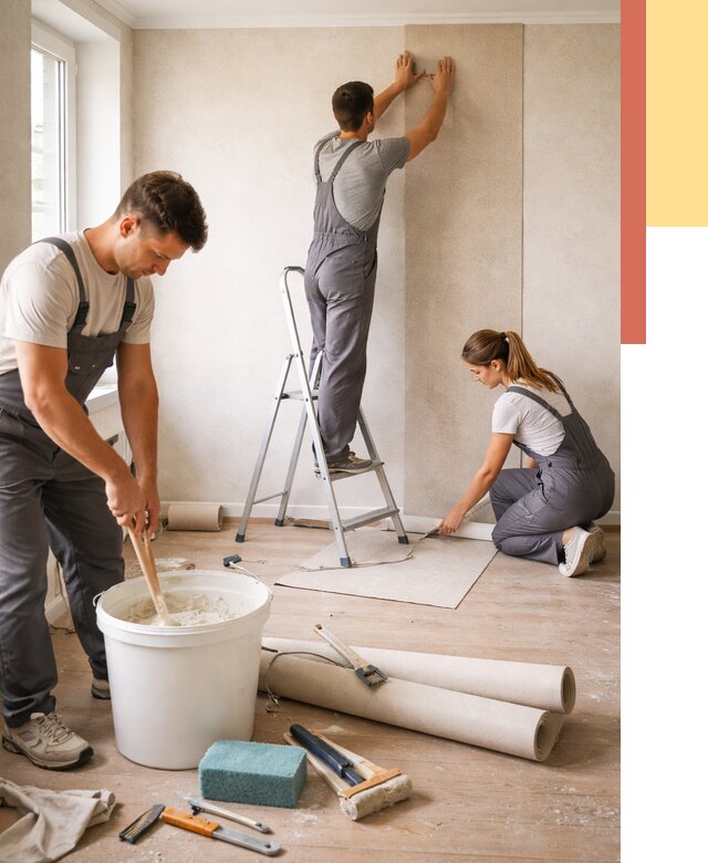 Оклейка стен обоями в Калининграде от 3541 руб/м2 — быстро и недорого | ОТДЕЛОЧНИК-Клн