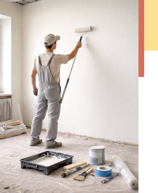 Покраска стен водоэмульсионной краской в Калининграде от 455 руб. за м² | ОТДЕЛОЧНИК-Клн