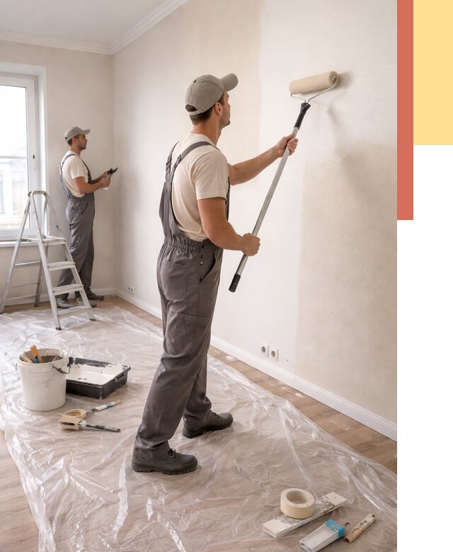 Покраска стен акриловой краской в Калининграде от 3541 руб./м² — быстро и недорого | ОТДЕЛОЧНИК-Клн