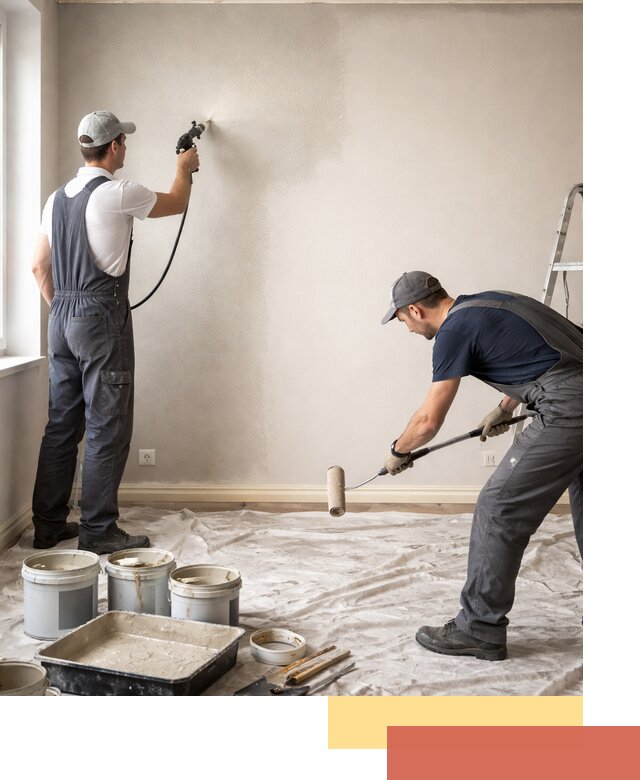 Покраска стен моющейся краской и защита поверхностей в Калининграде