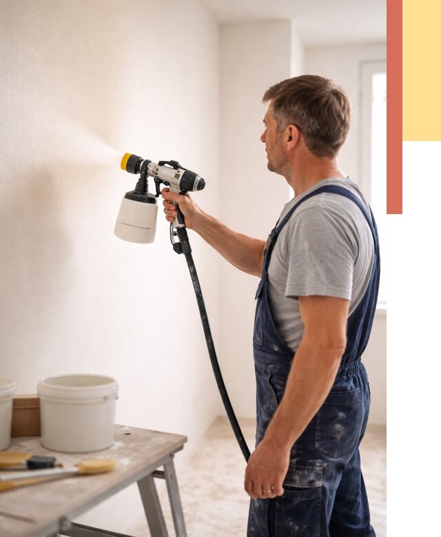 Покраска стен краскопультом в Калининграде от 7589 руб. — механизированная покраска | ОТДЕЛОЧНИК-Клн