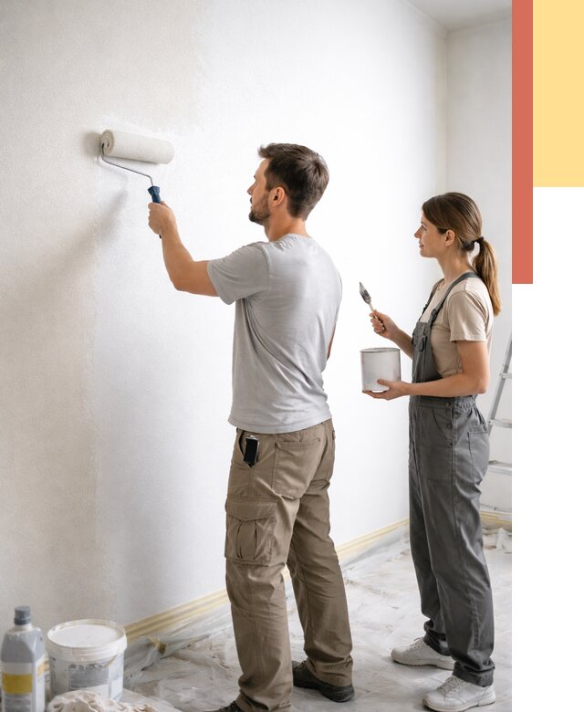 Окраска стен по стеклохолсту в Калининграде от 4553 руб/м² под ключ | ОТДЕЛОЧНИК-Клн