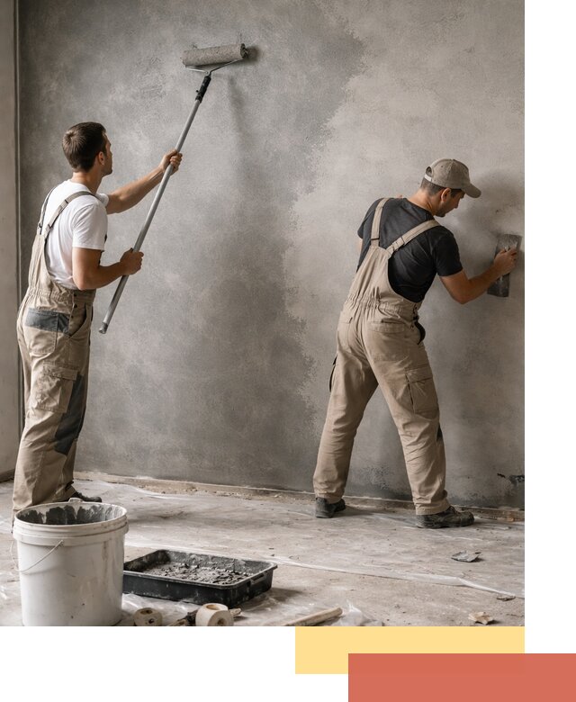 Покраска стен под бетон в Калининграде профессионально и недорого