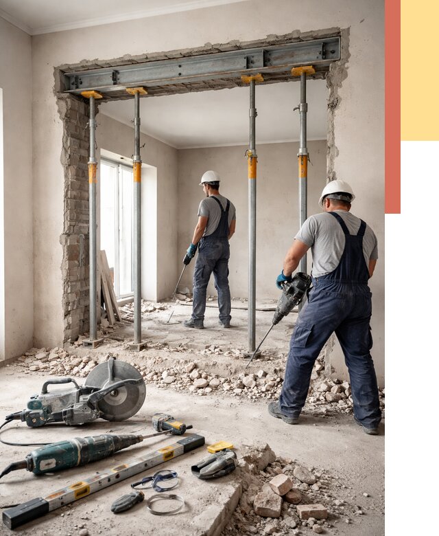 Прорезка проема в стене в Калининграде от 4553 руб. — быстро и недорого | ОТДЕЛОЧНИК-Клн