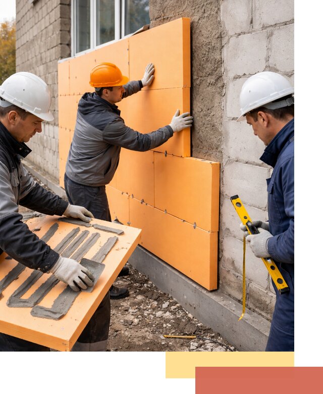 Утепление фасада пеноплексом под ключ в Калининграде