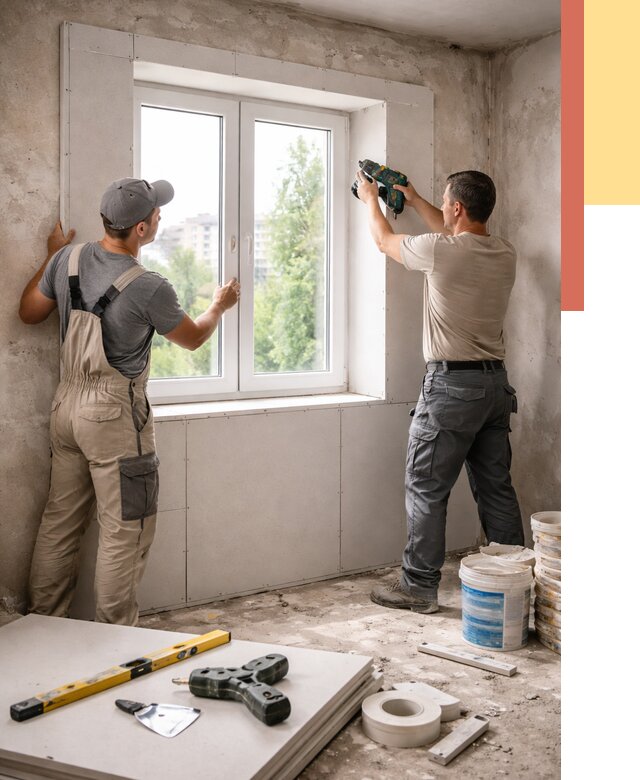 Монтаж откосов из гипсокартона в Калининграде от 4553 руб. под ключ | ОТДЕЛОЧНИК-Клн