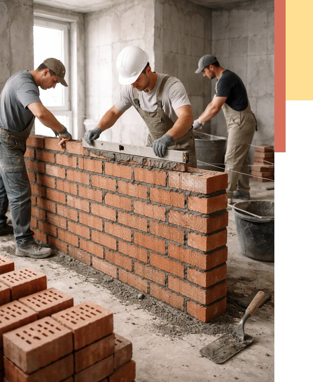 Кладка перегородок из кирпича в Калининграде от 3541 руб. за м² | ОТДЕЛОЧНИК-Клн