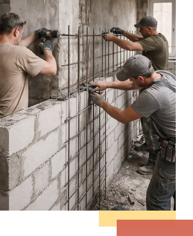 Армирование кладки перегородок в Калининграде профессионально и надёжно