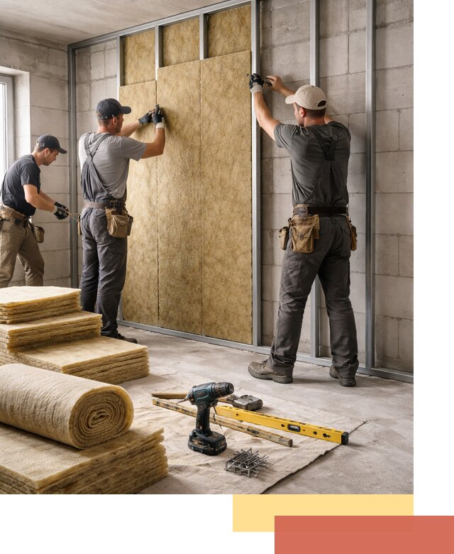 Шумоизоляция перегородок из блоков в Калининграде — монтаж и защита шумоизоляцией