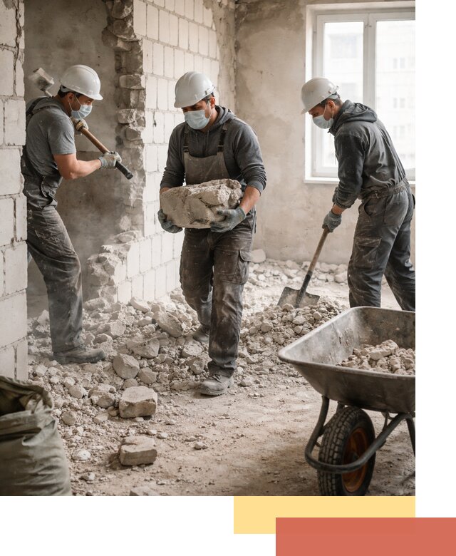 Демонтаж блочных перегородок в Калининграде быстро и аккуратно