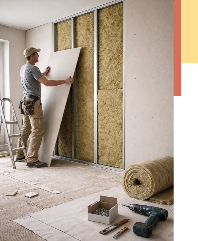 Перегородка из гипсокартона с шумоизоляцией в Калининграде от 3157 руб. | ОТДЕЛОЧНИК-Клн