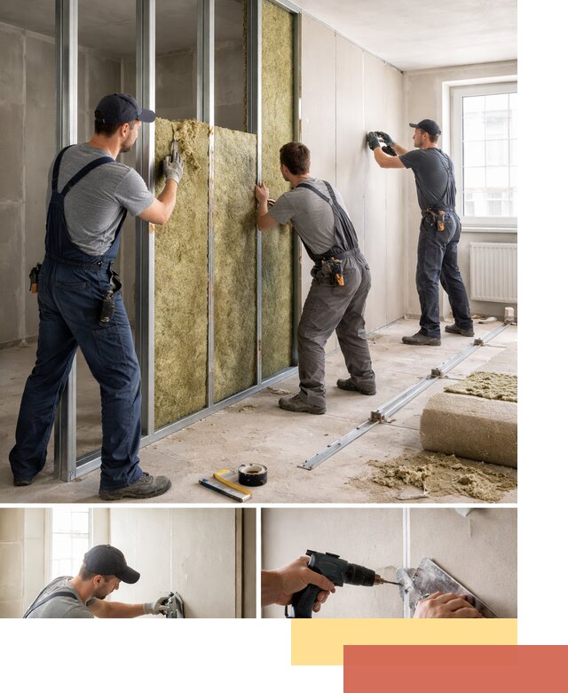 Перегородка из гипсокартона с шумоизоляцией в Калининграде — монтаж под ключ