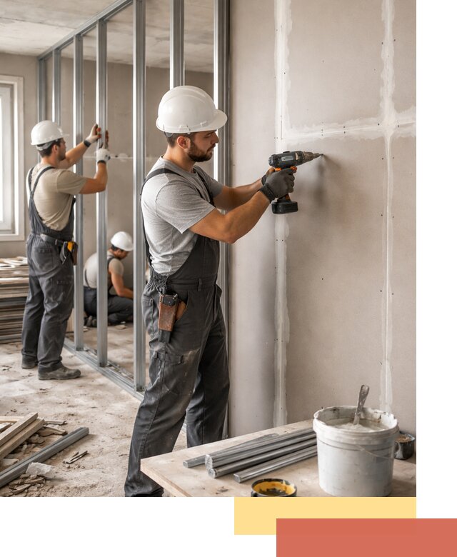 Перегородки из огнестойкого гипсокартона в Калининграде под ключ