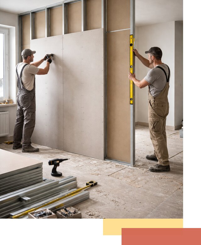 Зонирующая перегородка из гипсокартона под ключ в Калининграде