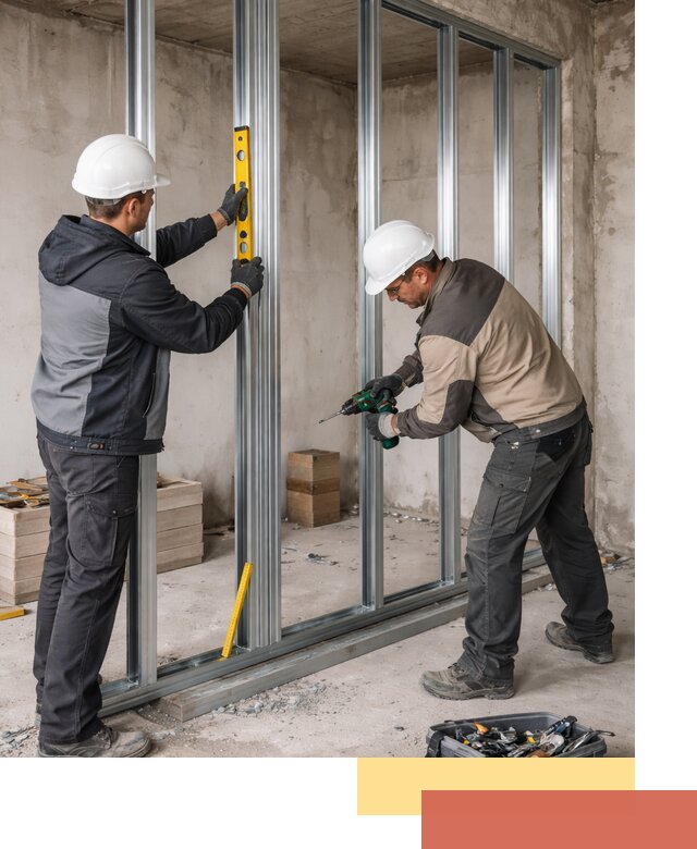 Монтаж каркаса перегородки из профиля в Калининграде