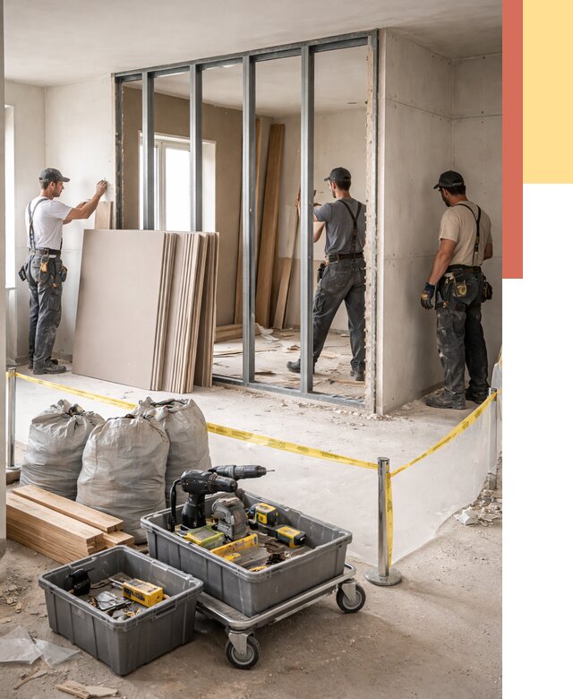 Перенос гипсокартонной перегородки в Калининграде под ключ от 4553 руб. | Демонтаж и монтаж – ОТДЕЛОЧНИК-Клн