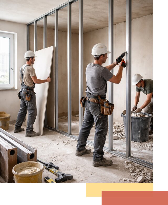 Перенос гипсокартонной перегородки в Калининграде профессионально и быстро