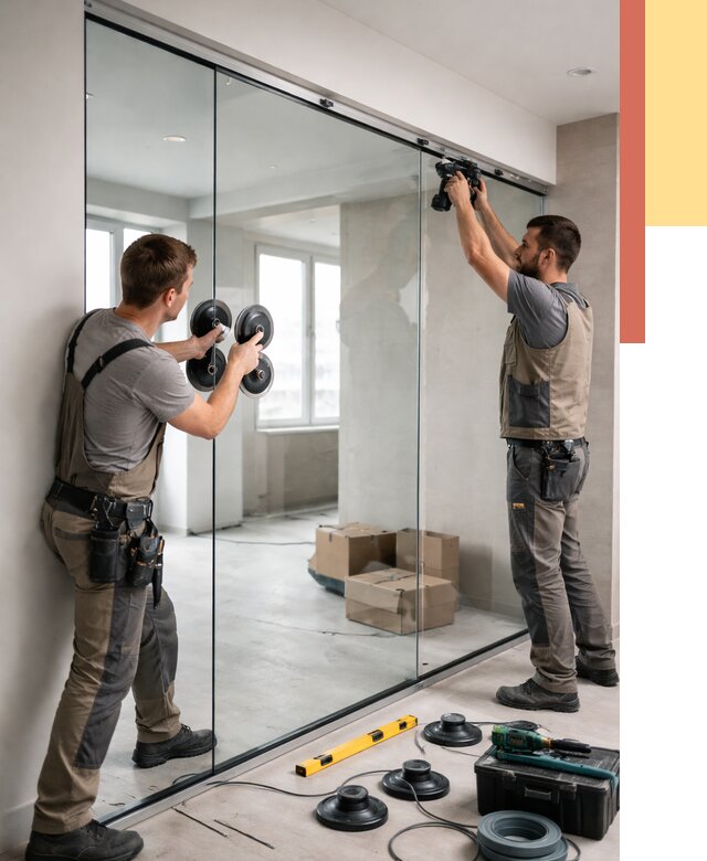 Монтаж стеклянных перегородок в Калининграде от 6577 руб. | ОТДЕЛОЧНИК-Клн