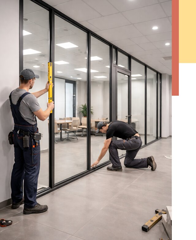 Каркасные стеклянные перегородки в Калининграде под ключ от 9309 руб. | ОТДЕЛОЧНИК-Клн