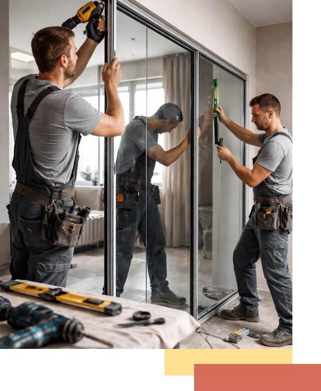 Каркасные стеклянные перегородки под ключ в Калининграде