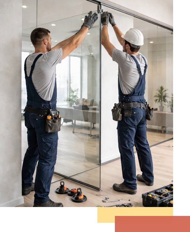 Безрамные стеклянные перегородки под ключ в Калининграде